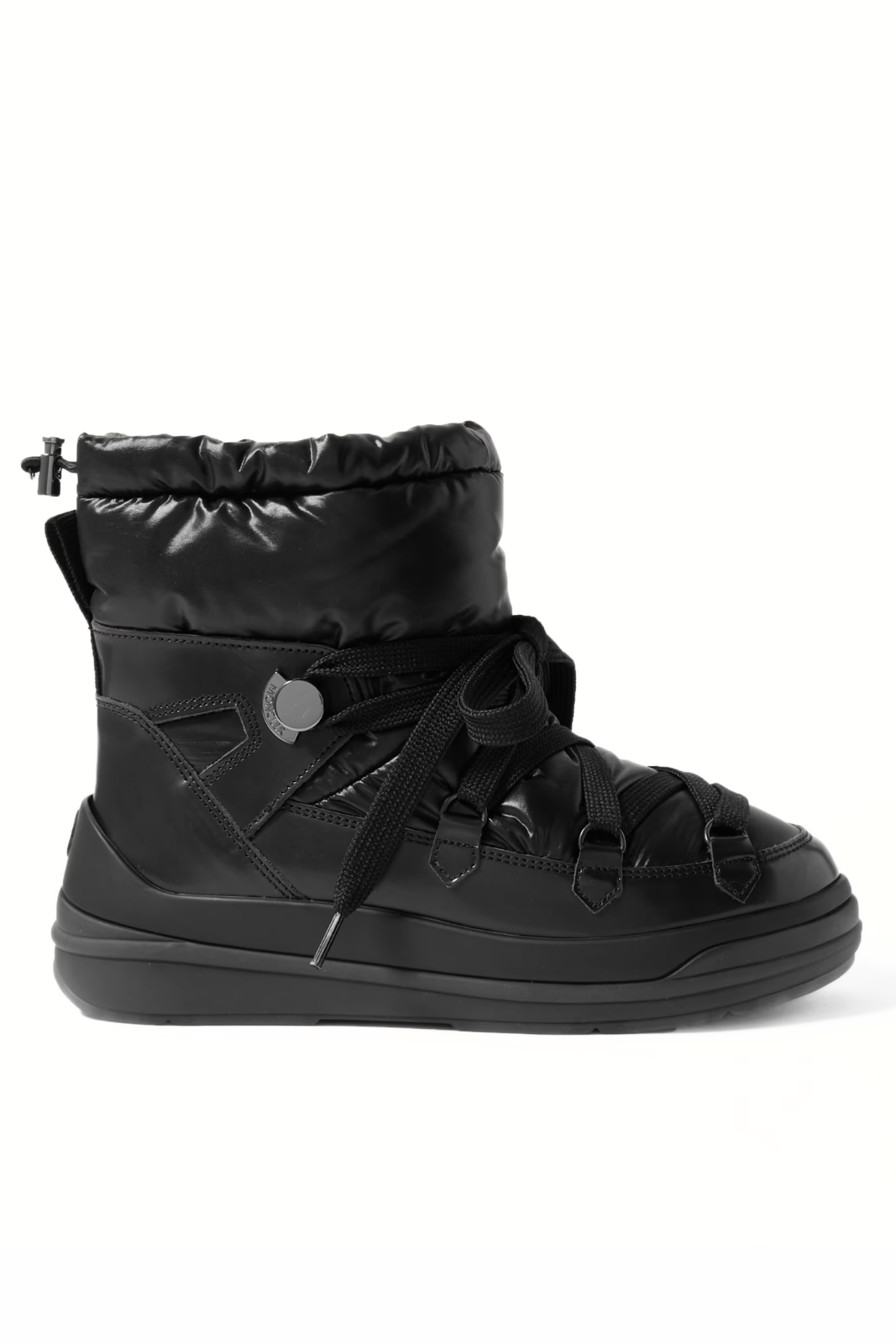 Moncler Insolux leather and padded shell ankle boots Black
