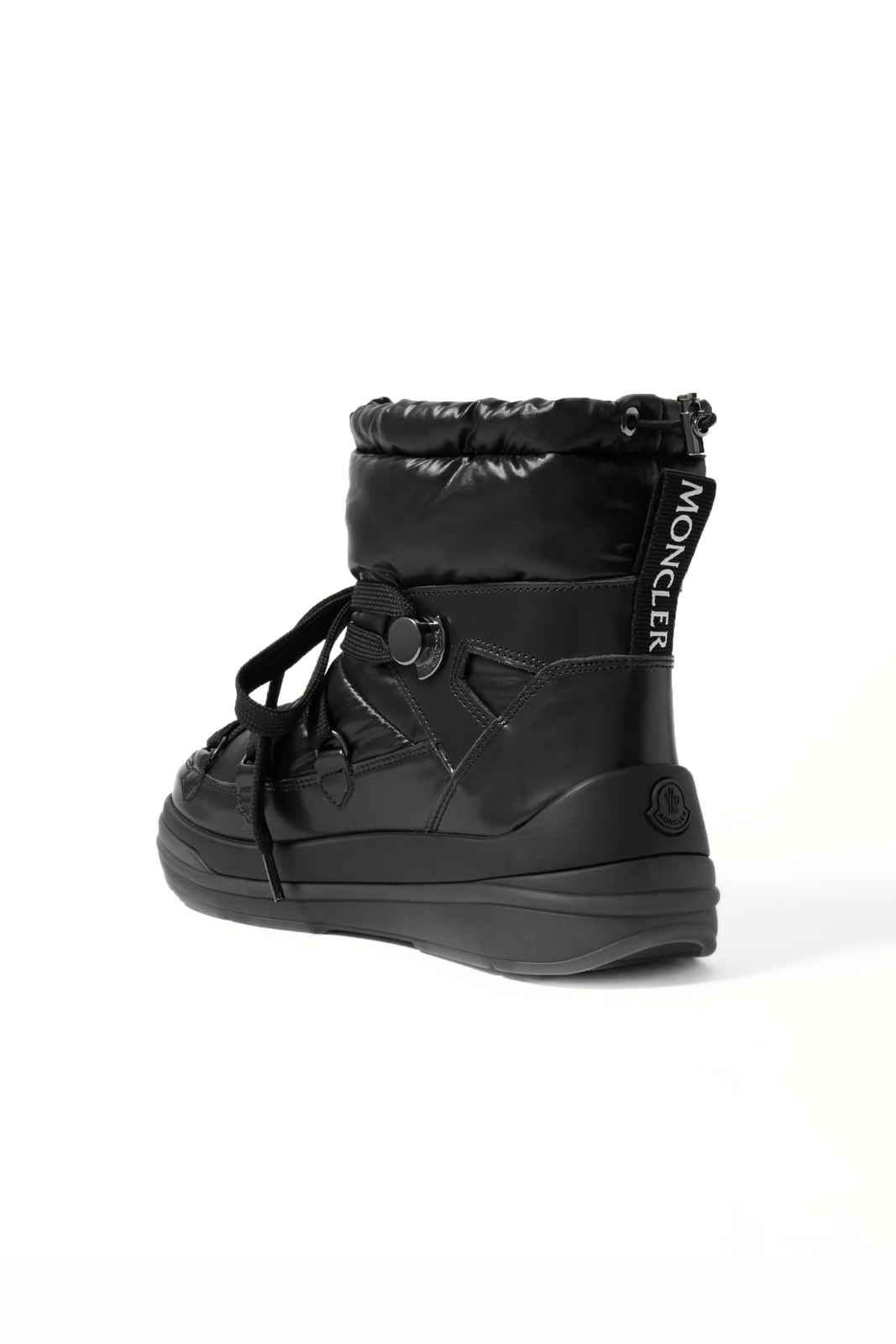 Moncler Insolux leather and padded shell ankle boots Black