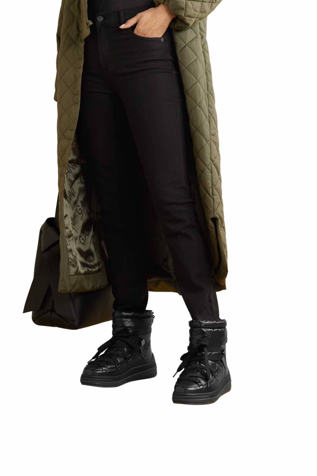 Moncler Insolux leather and padded shell ankle boots Black