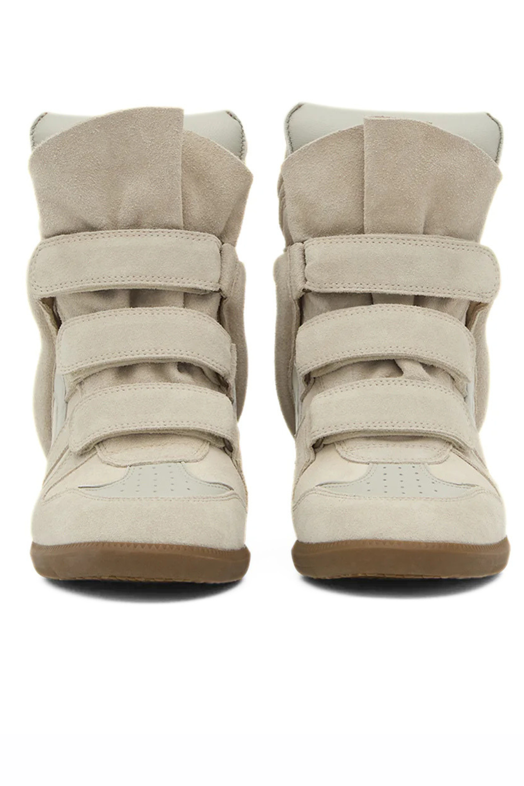Isabel Marant Bekett leather wedge sneakers Beige