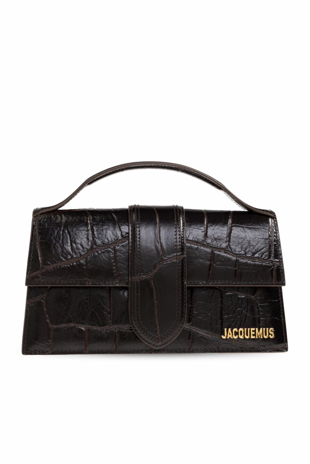 Jacquemus Le Grand Bambino Crocodile Dark Brown