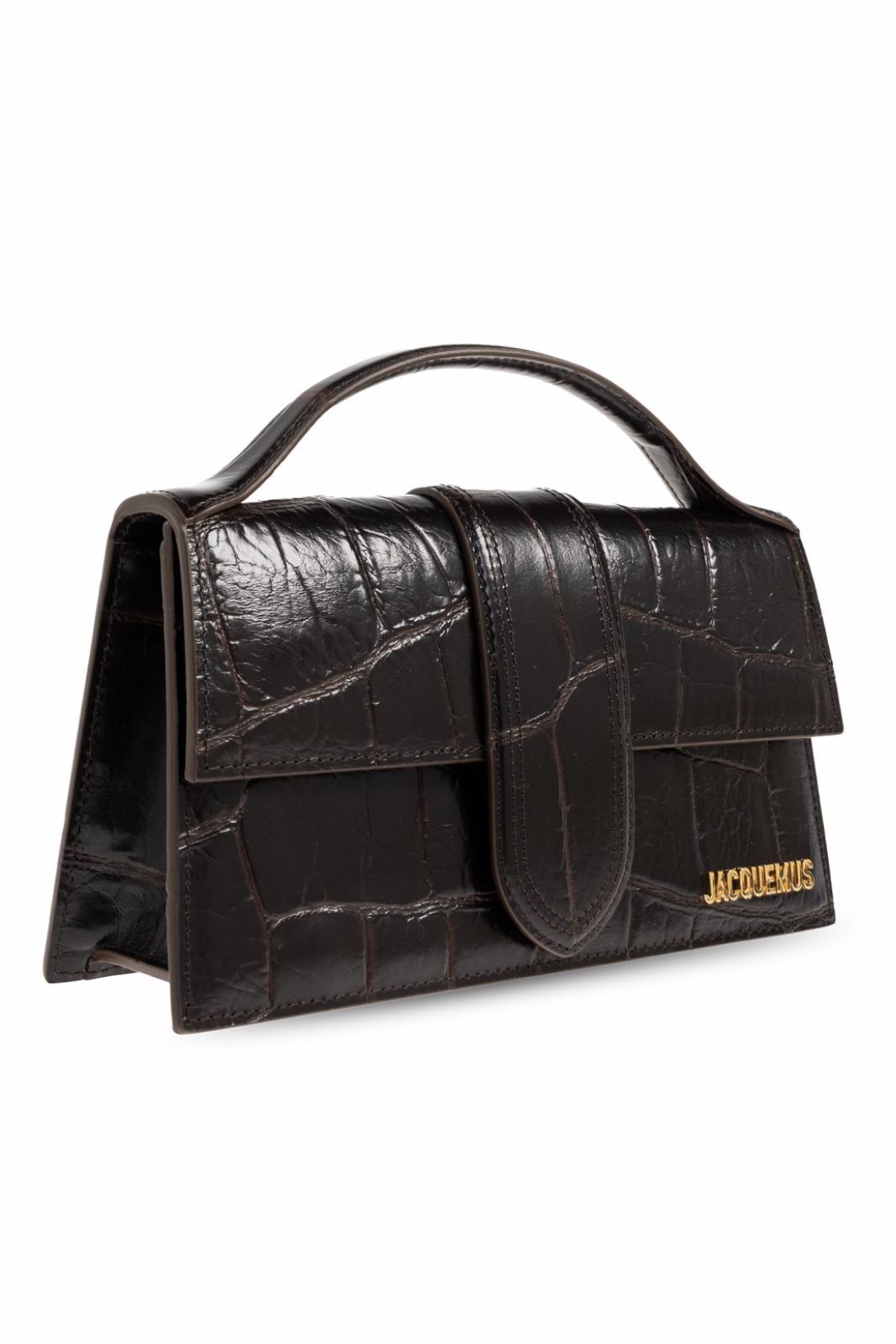 Jacquemus Le Grand Bambino Crocodile Dark Brown