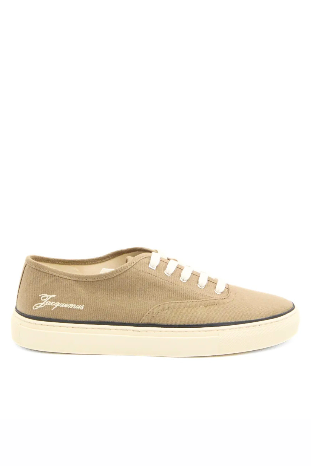Jacquemus logo embroidered canvas sneakers Beige