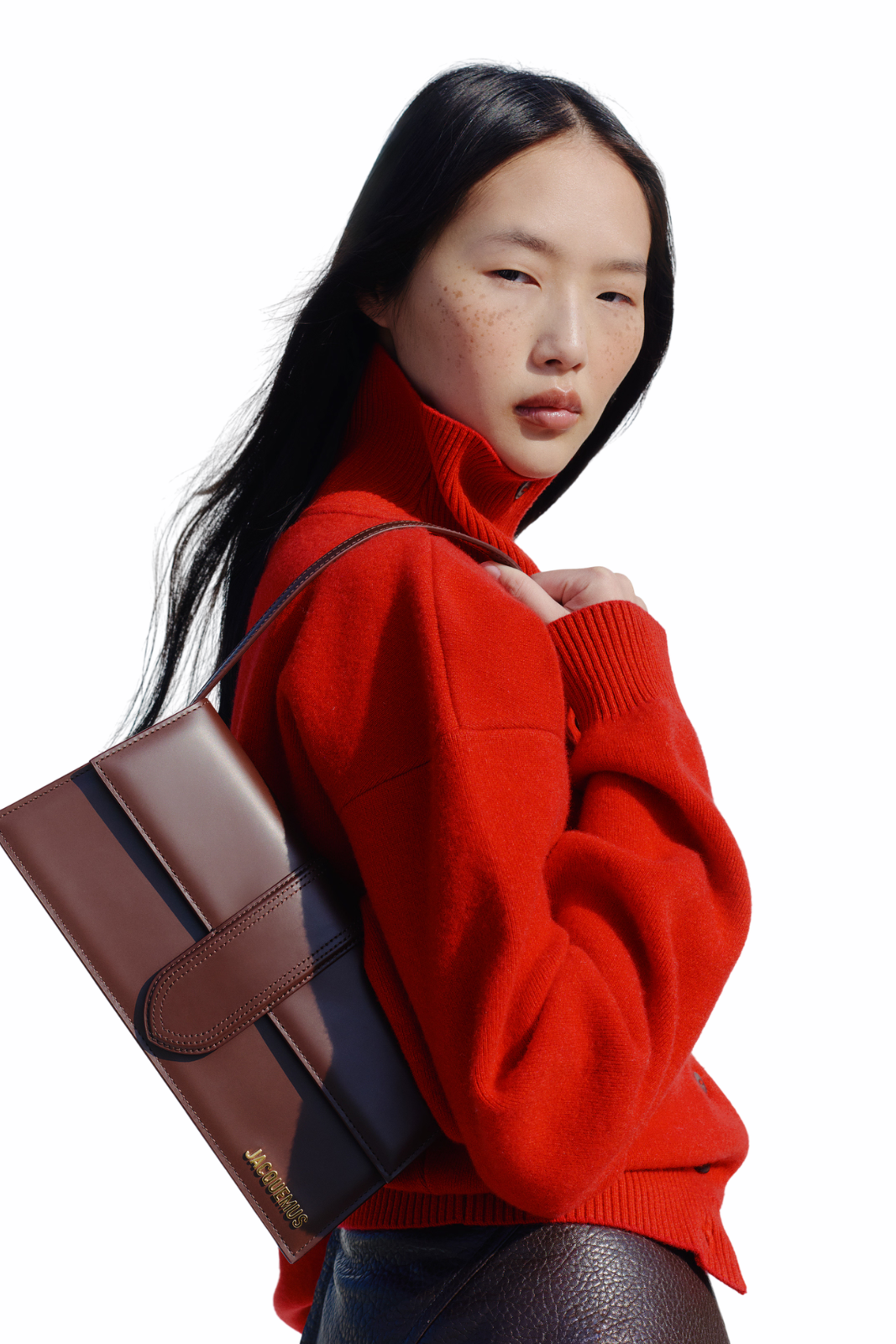 Jacquemus The long Bambino leather Dark Brown