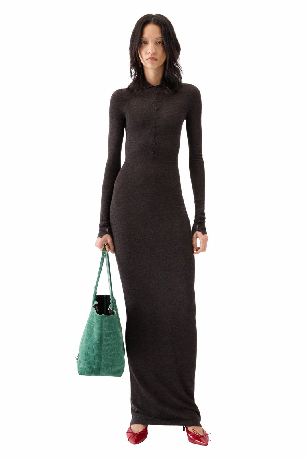 Jacquemus The Merino knit polo Brown dress