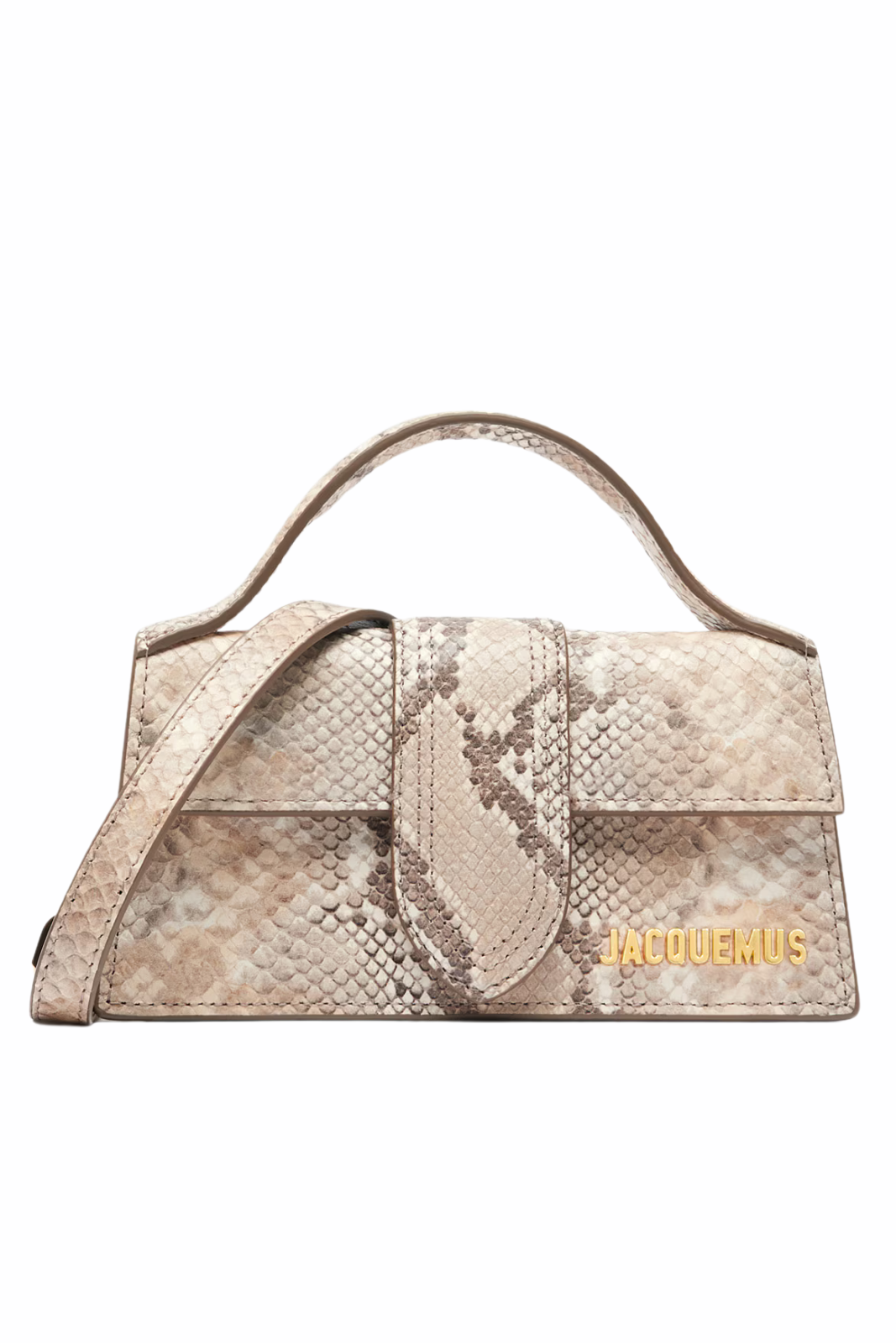 Jacquemus Il Bambino Shoulder bag with flap Beige Animal Print Snake