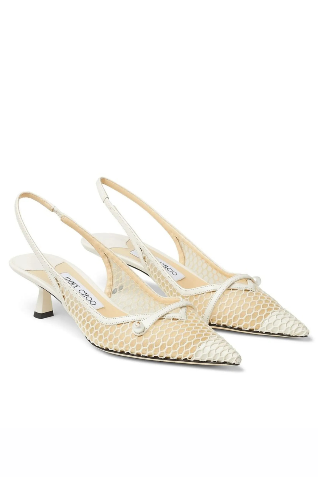 Jimmy Choo Amita 45mm slingback pumps White