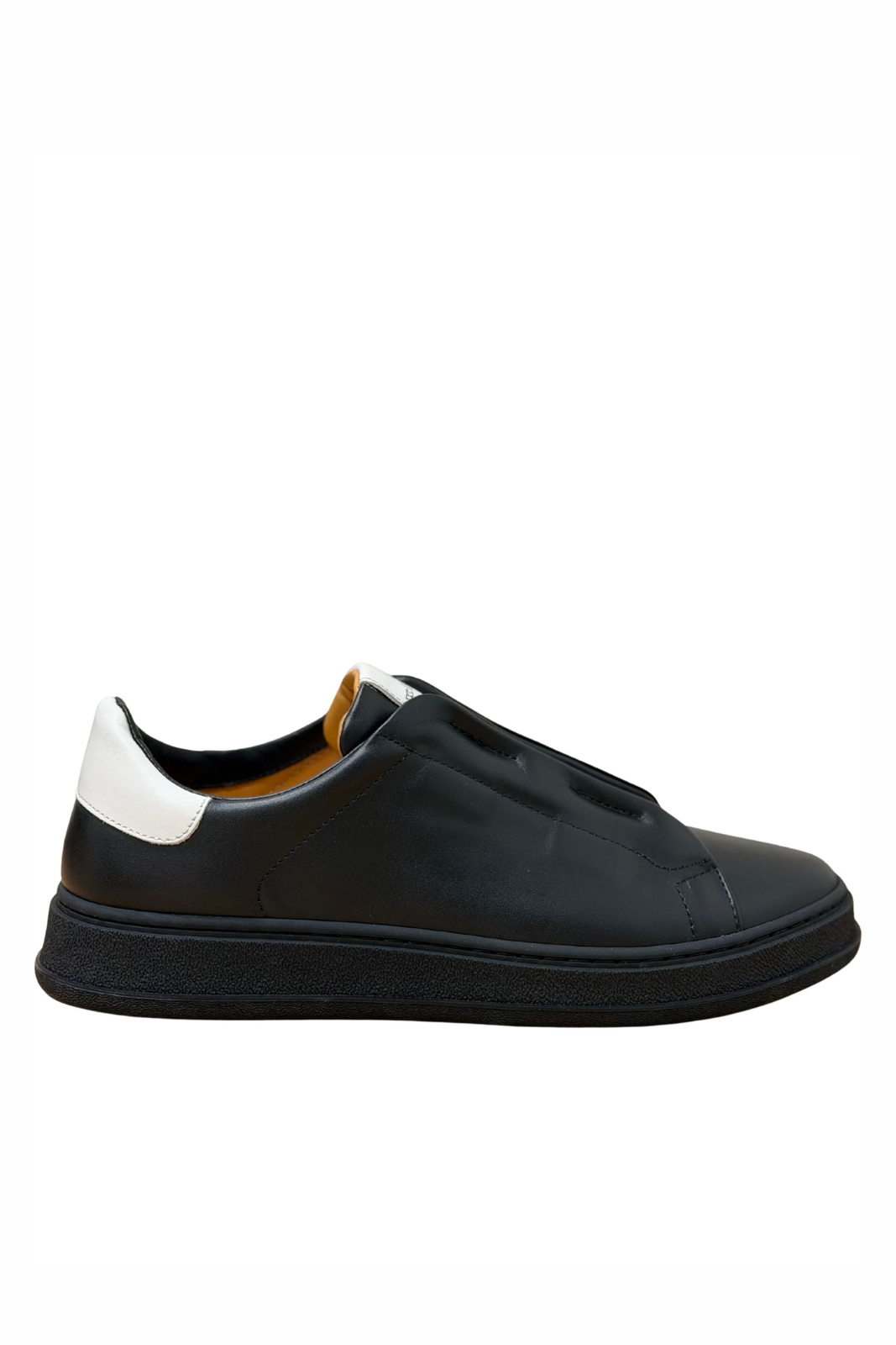 Kiton Men's Leather black White Sneakers