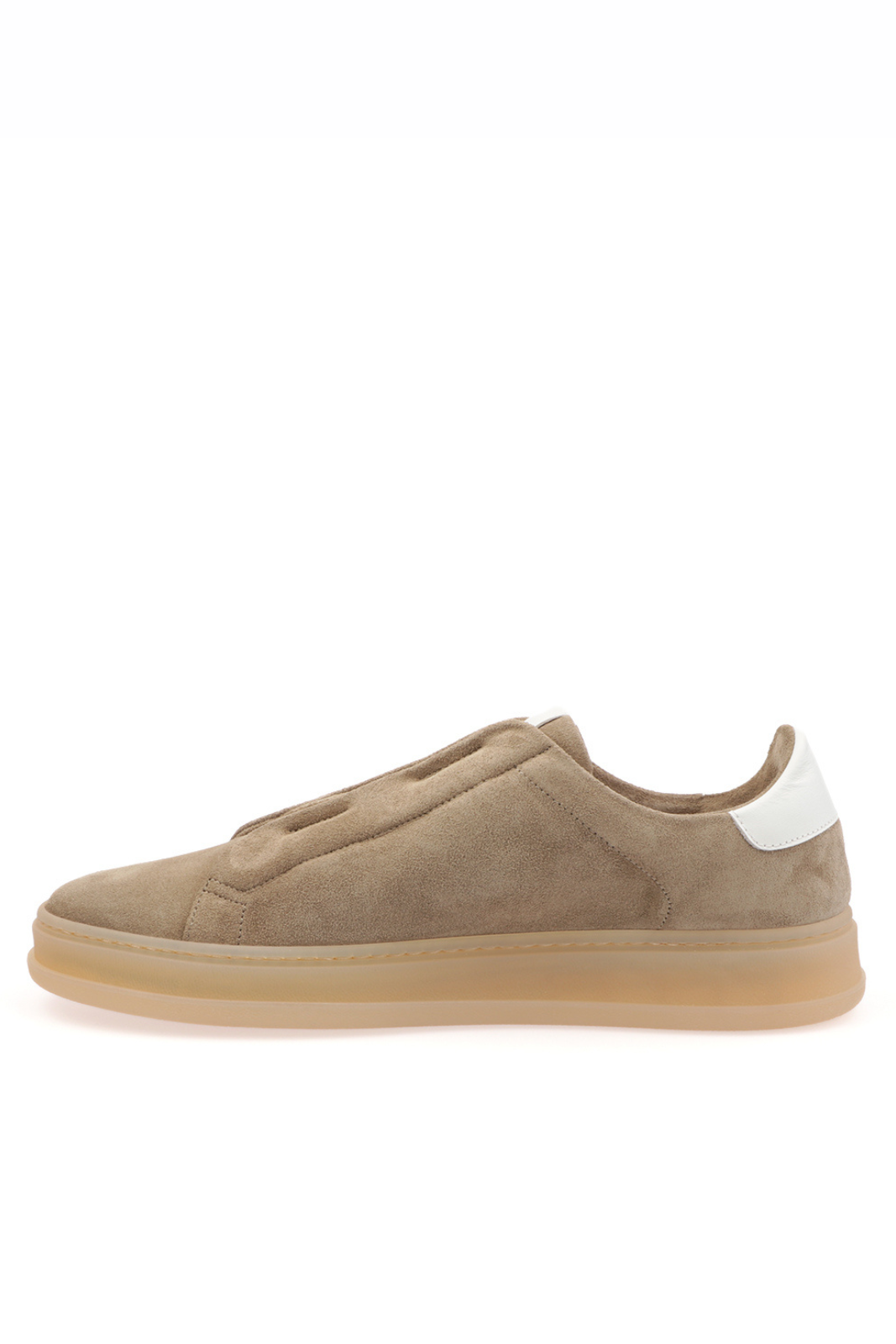 Kiton Men's Suede Sneakers Without Laces Beige