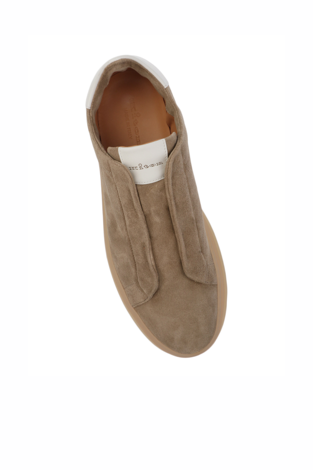 Kiton Men's Suede Sneakers Without Laces Beige