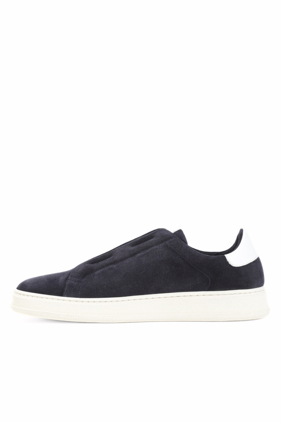Kiton Men's Suede Sneakers Without Laces navy