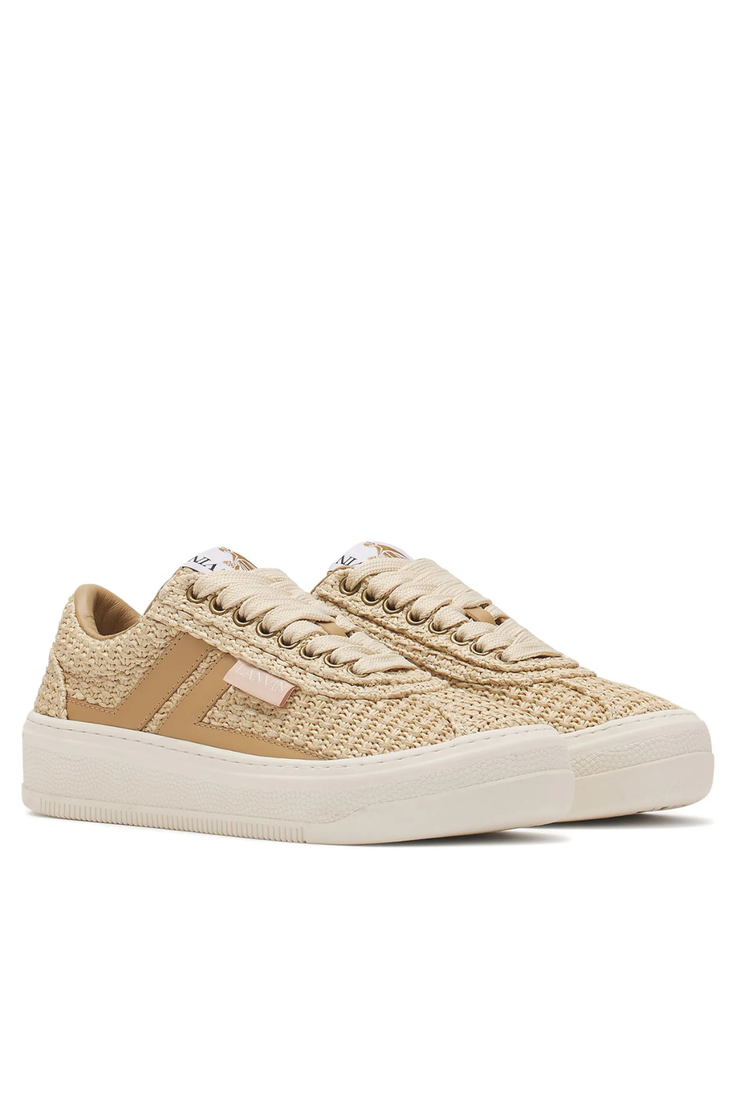 Lanvin Cash Raffia Sneakers Beige for men