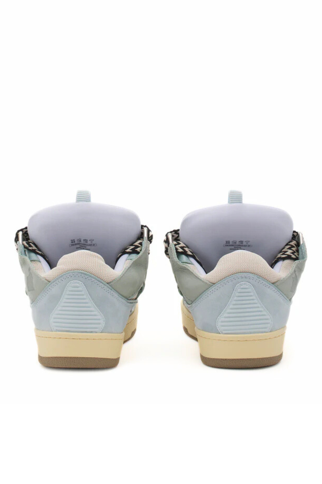 Lanvin Leather curb grey blue sneakers for Men