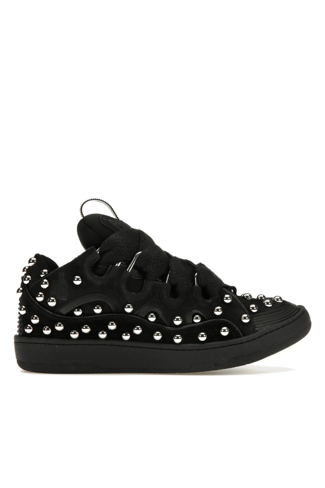 Lanvin Studded Leather Curb Sneaker Black