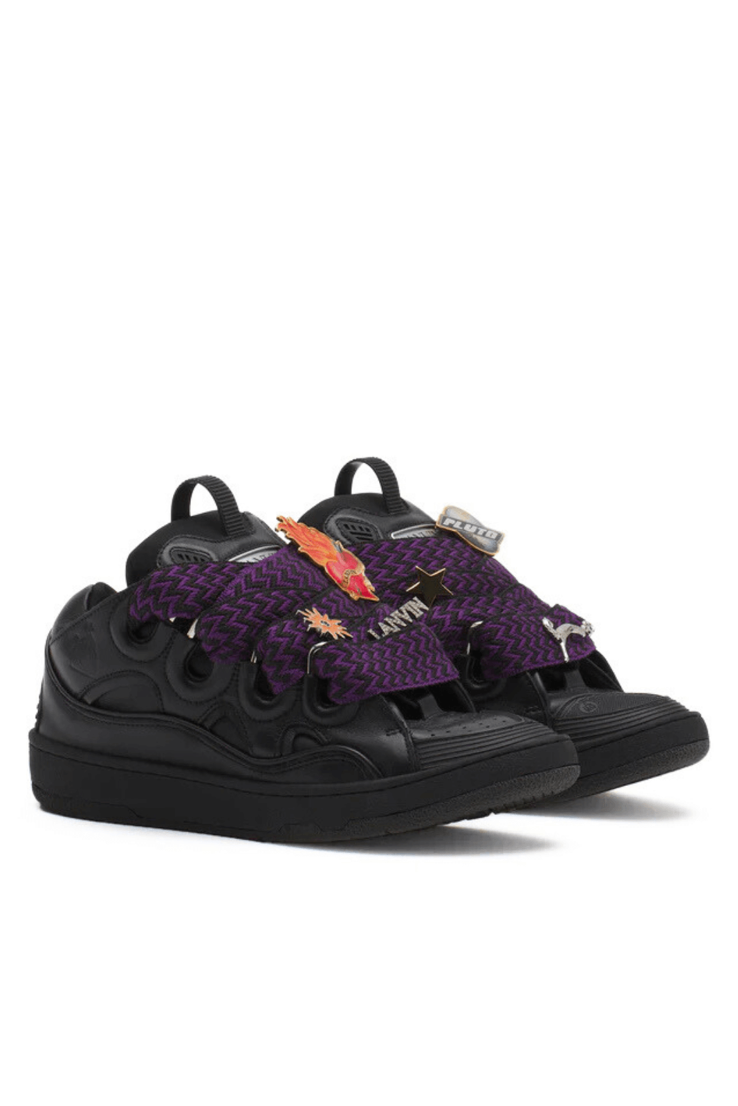 Lanvin X future curb 3.0 leather black sneakers women