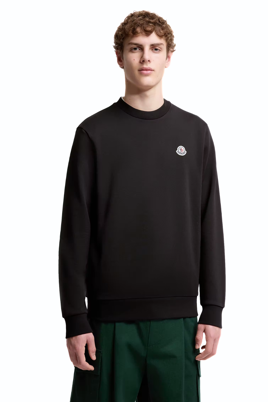 Moncler Logo Patch Cotton Sweatshirt black
