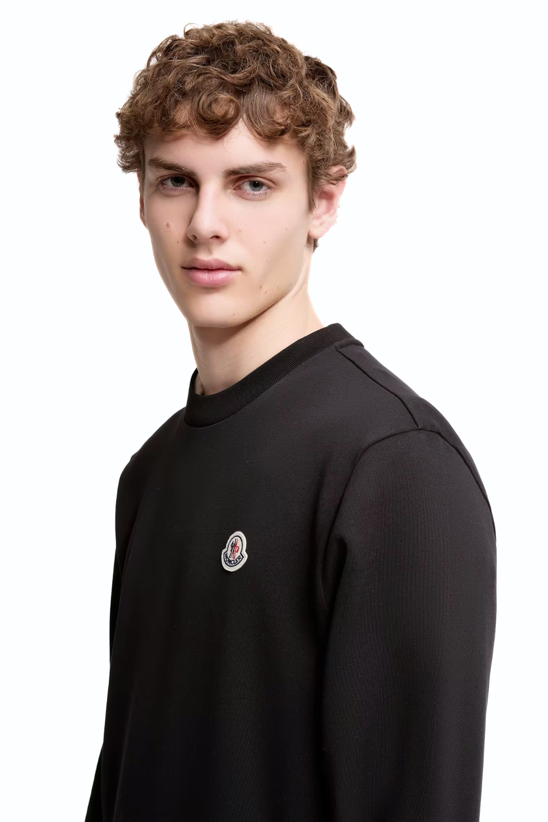 Moncler Logo Patch Cotton Sweatshirt black