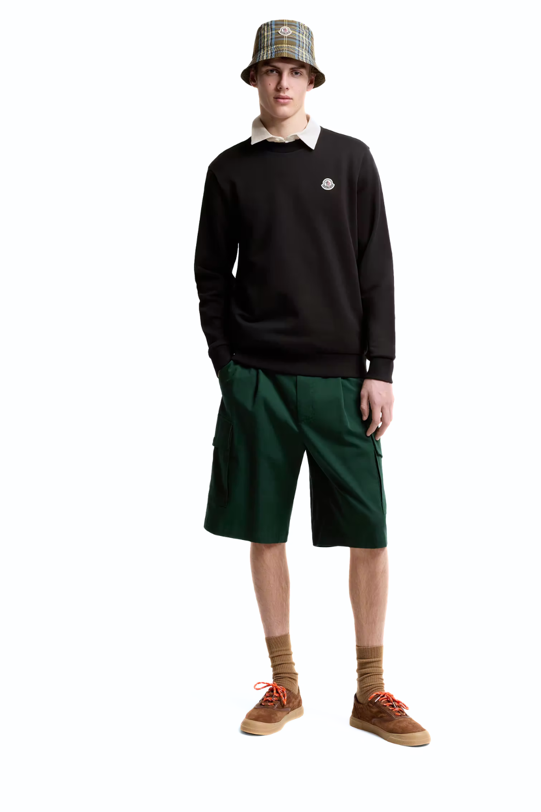 Moncler Logo Patch Cotton Sweatshirt black