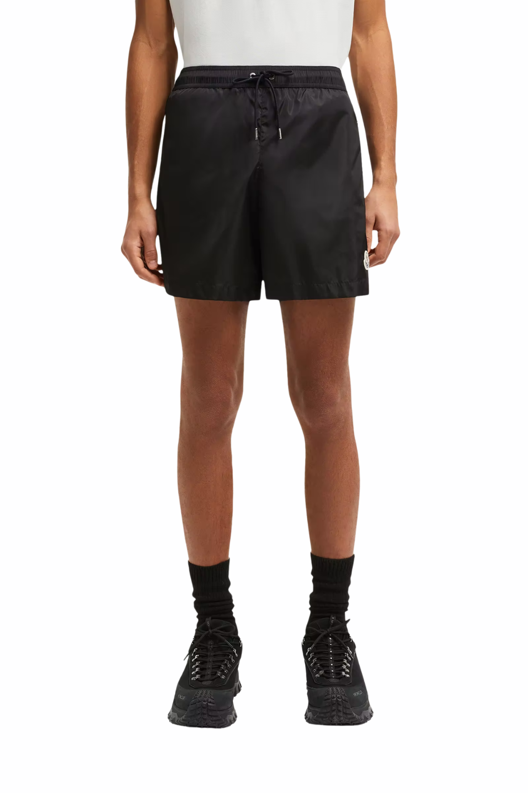 Moncler Logo Patch Swim Shorts Black
