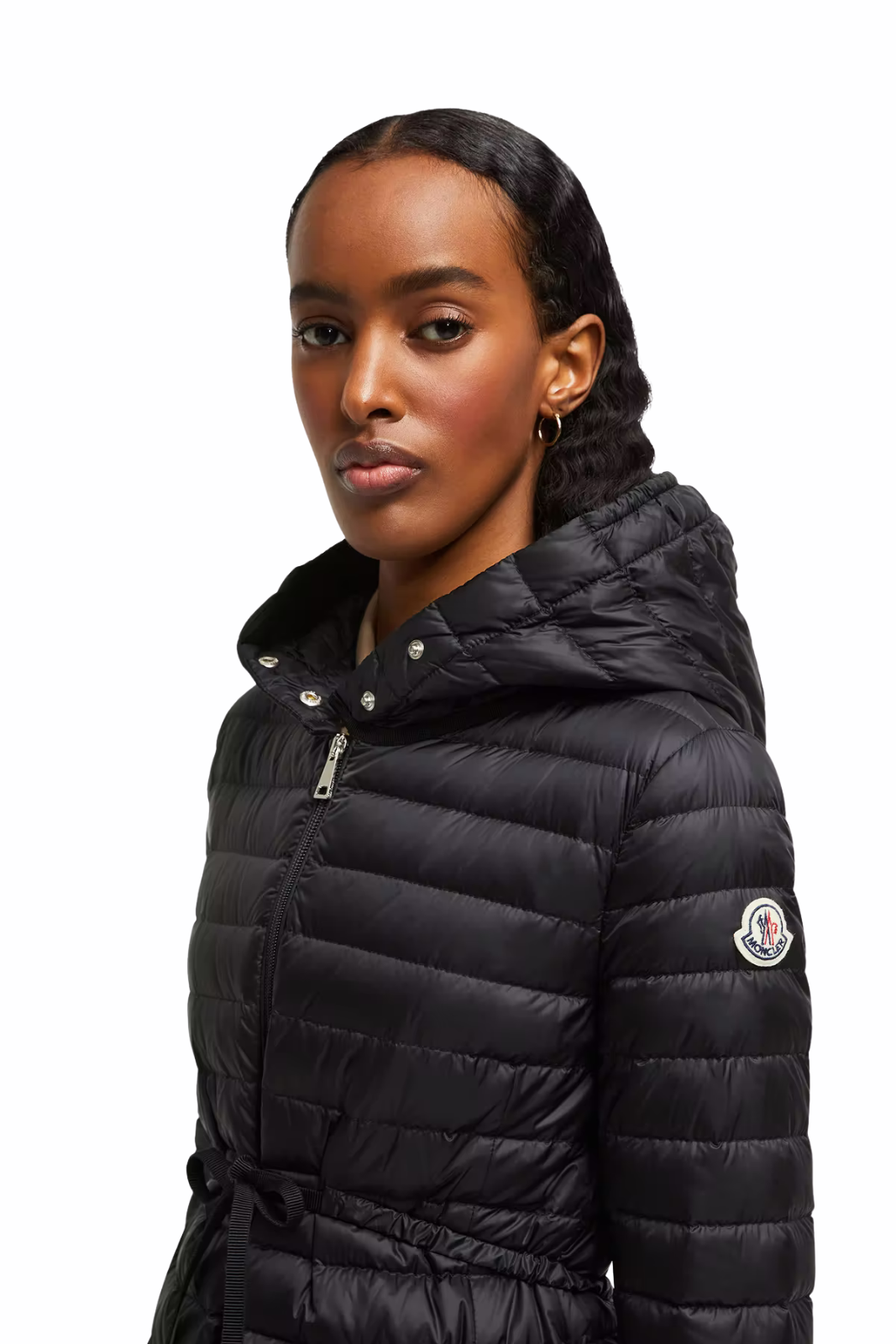 Moncler Barbel Hooded Fit Flare Long Down Jacket