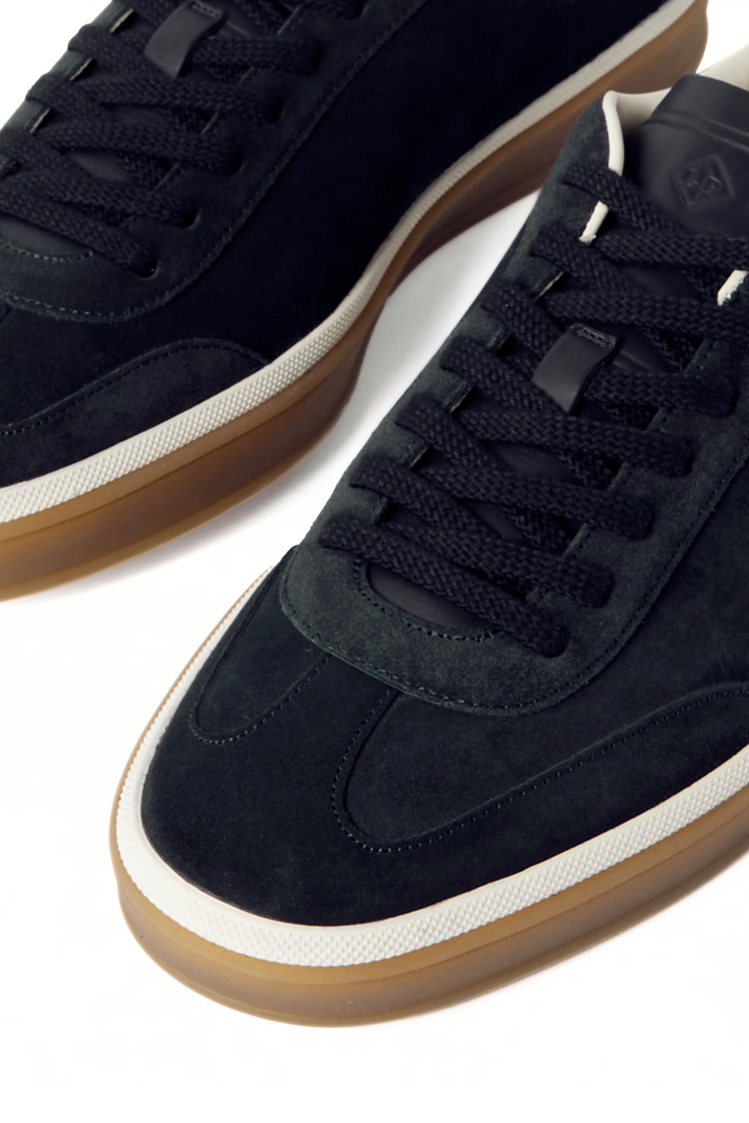 Loro Piana Tennis Walk Leather-Trimmed Suede Sneakers Dark Blue