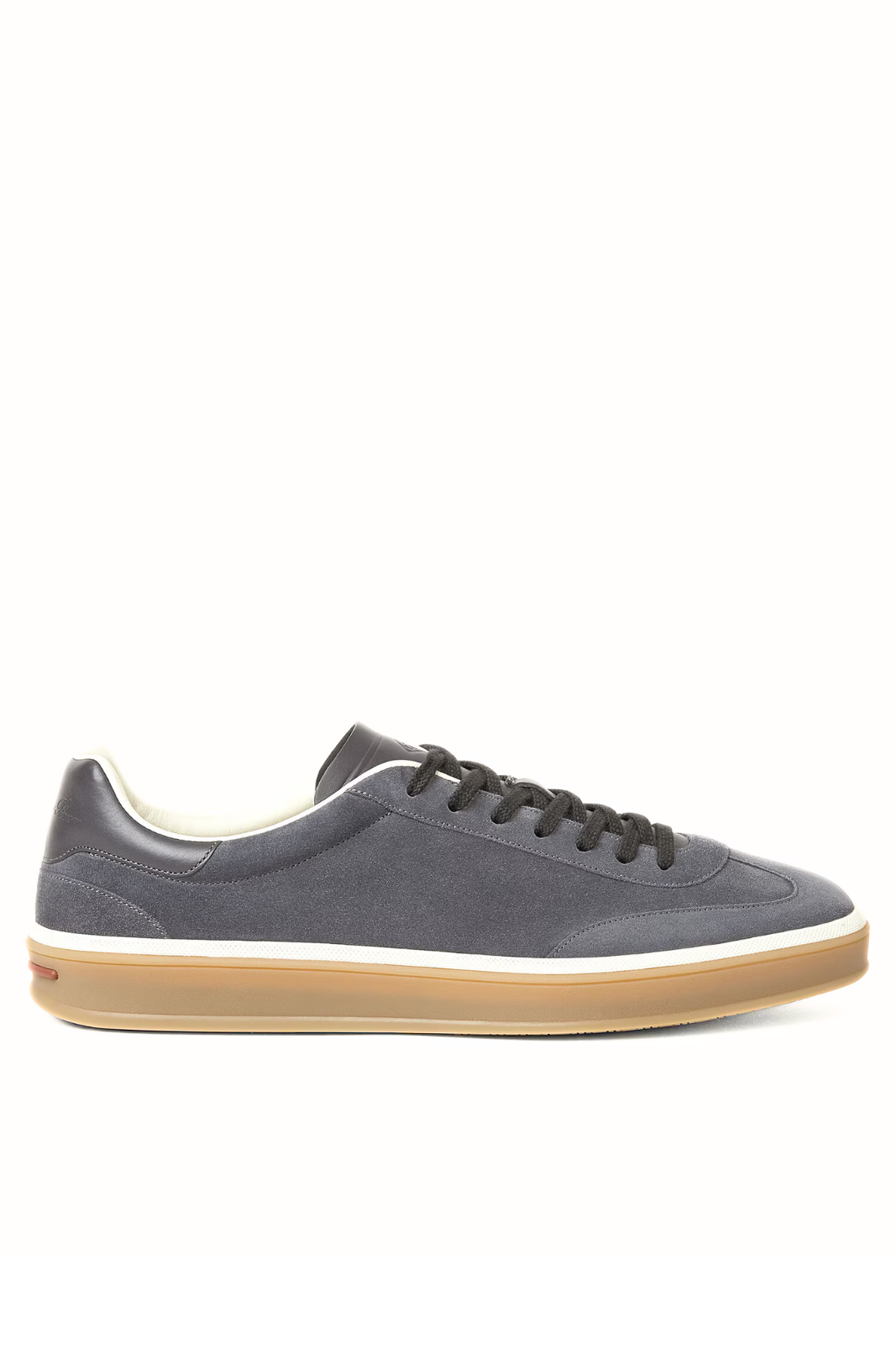Loro Piana Suede Calf Split Tennis Walk Grey Sneakers