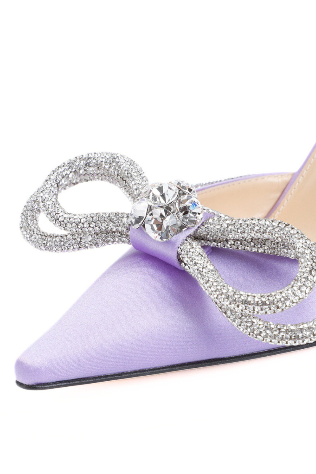 Mach & Mach Double Bow 95 Pumps in Satin lavander