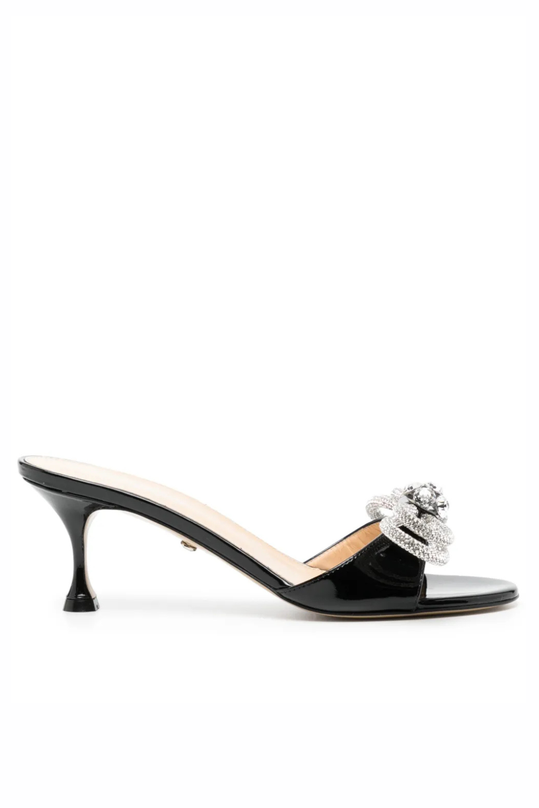 Mach & Mach black 70mm Double Bow patent-leather sandals
