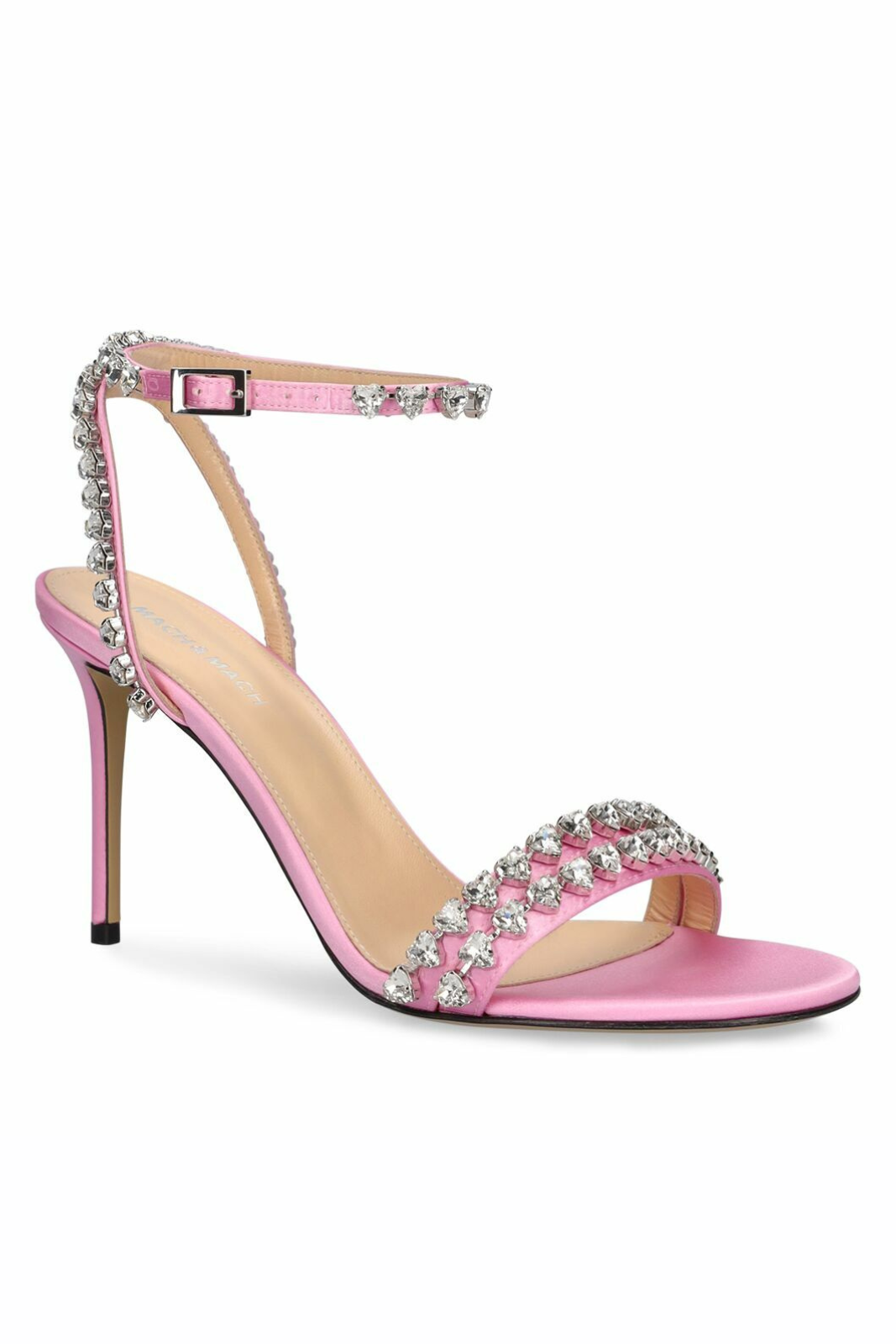 Mach & Mach Pink Audrey Satin Sandals