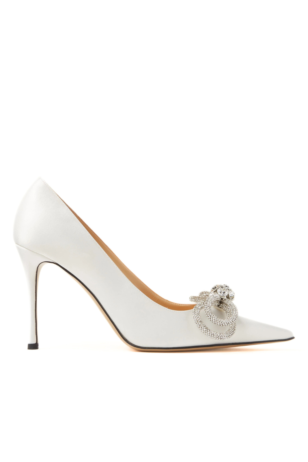 Mach & Mach Double Bow 95 Pumps in Satin White