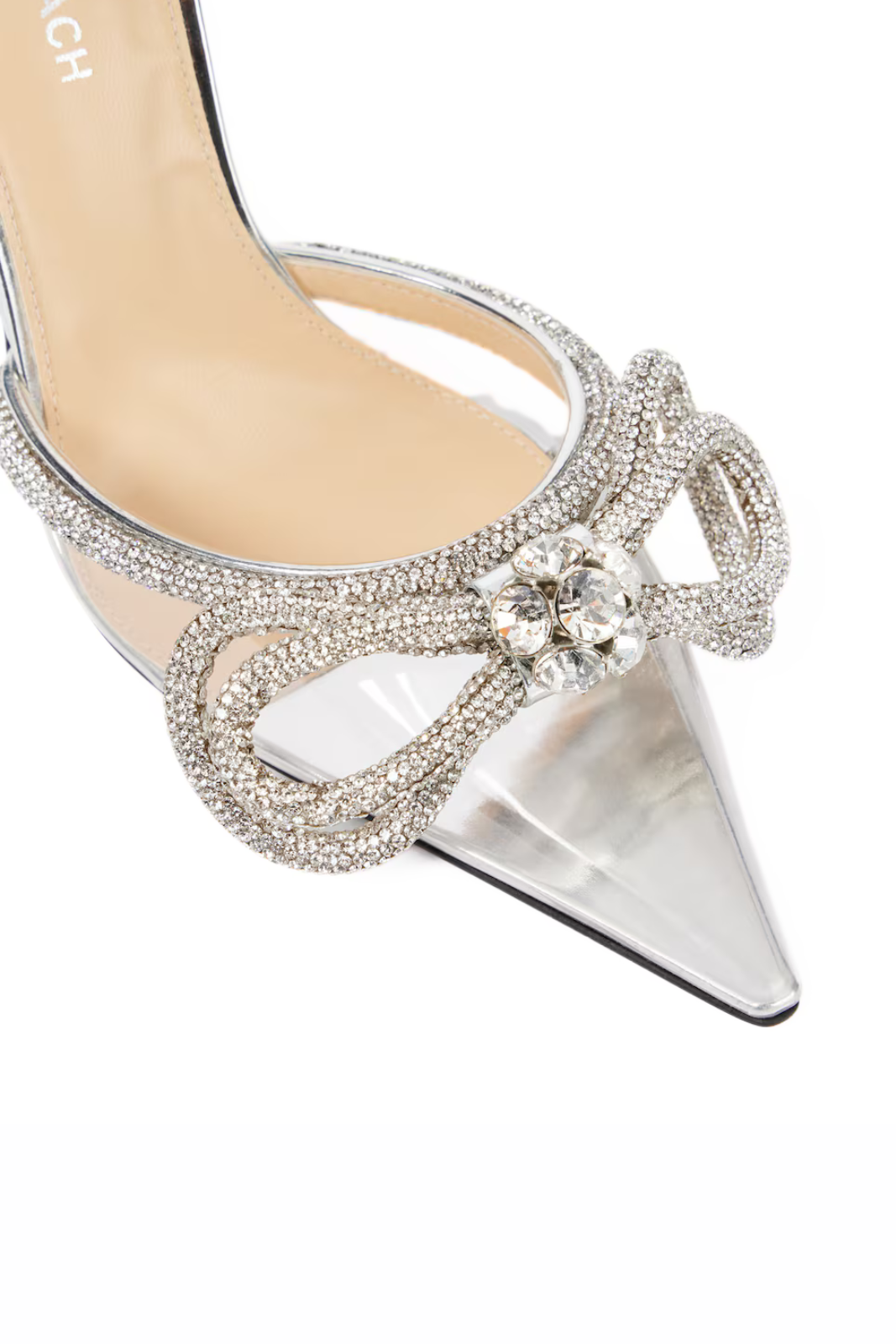 Mach & Mach Double Bow embellished pumps Silver