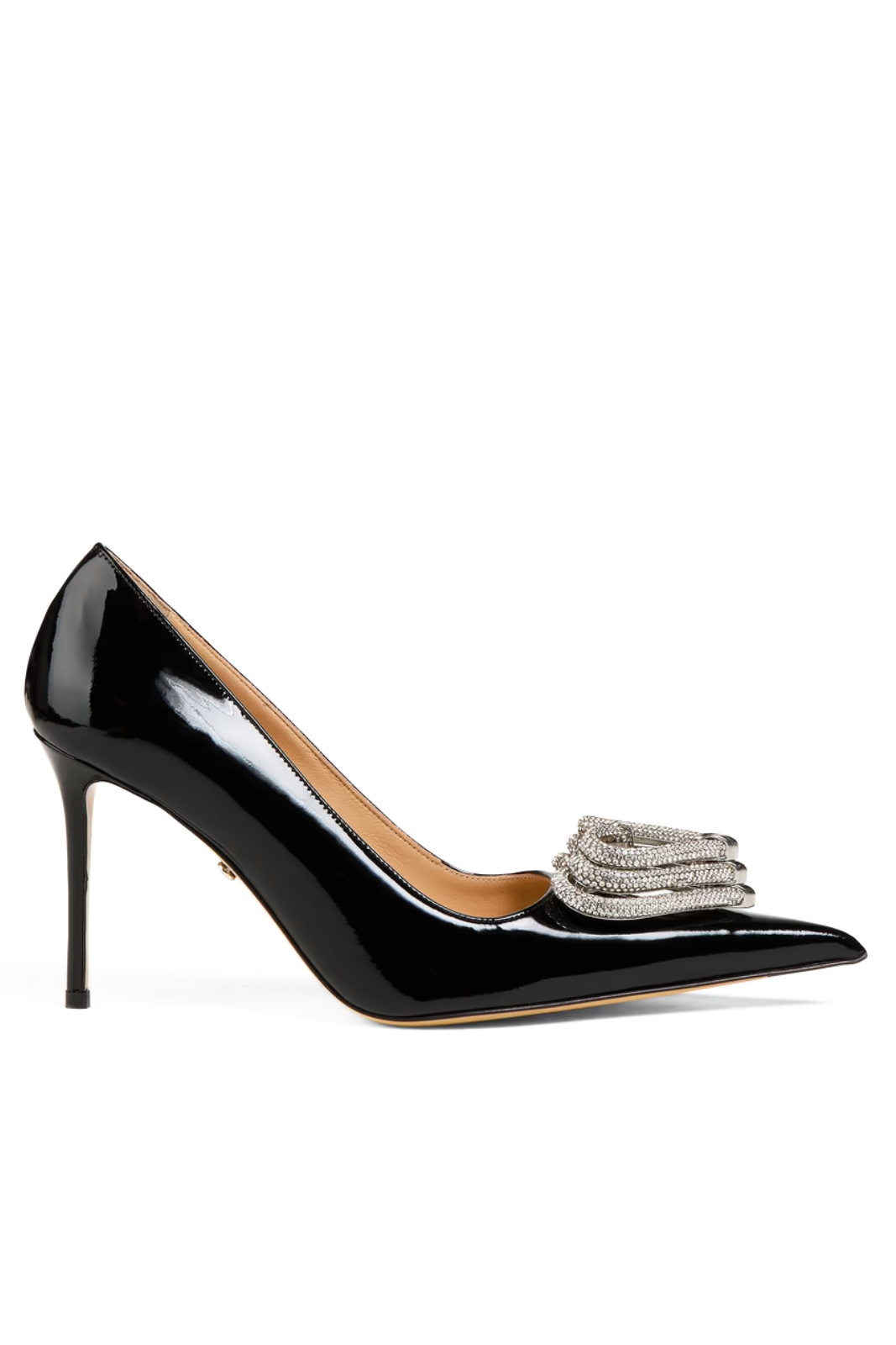 Mach & Mach Triple Heart patent leather pumps Black