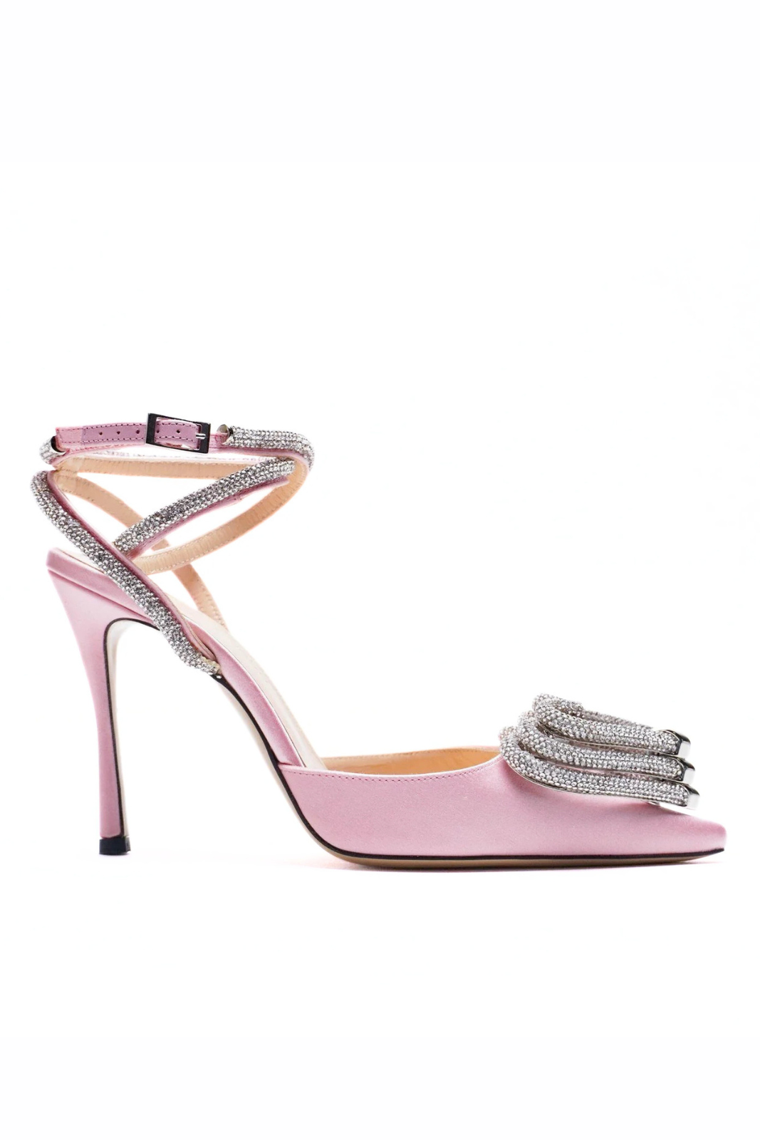 Mach & Mach Triple Heart Satin Stilleto Pumps