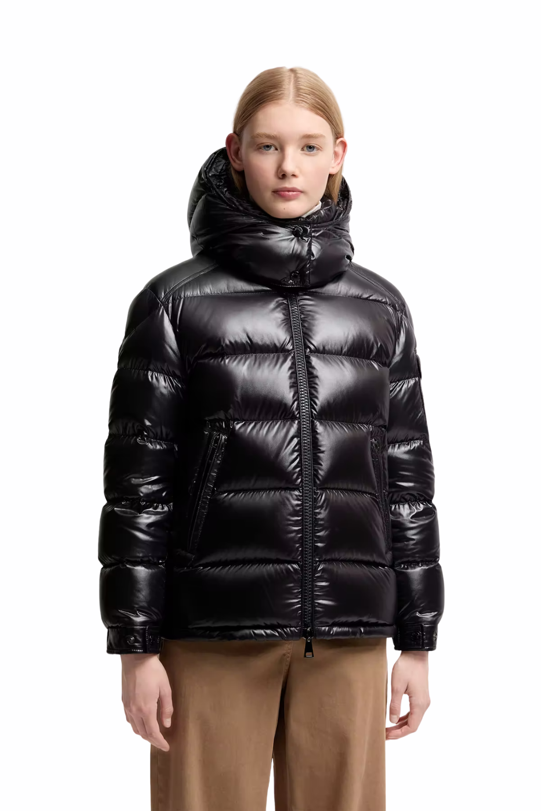 Moncler Maire Hooded Short Down Jacket Black