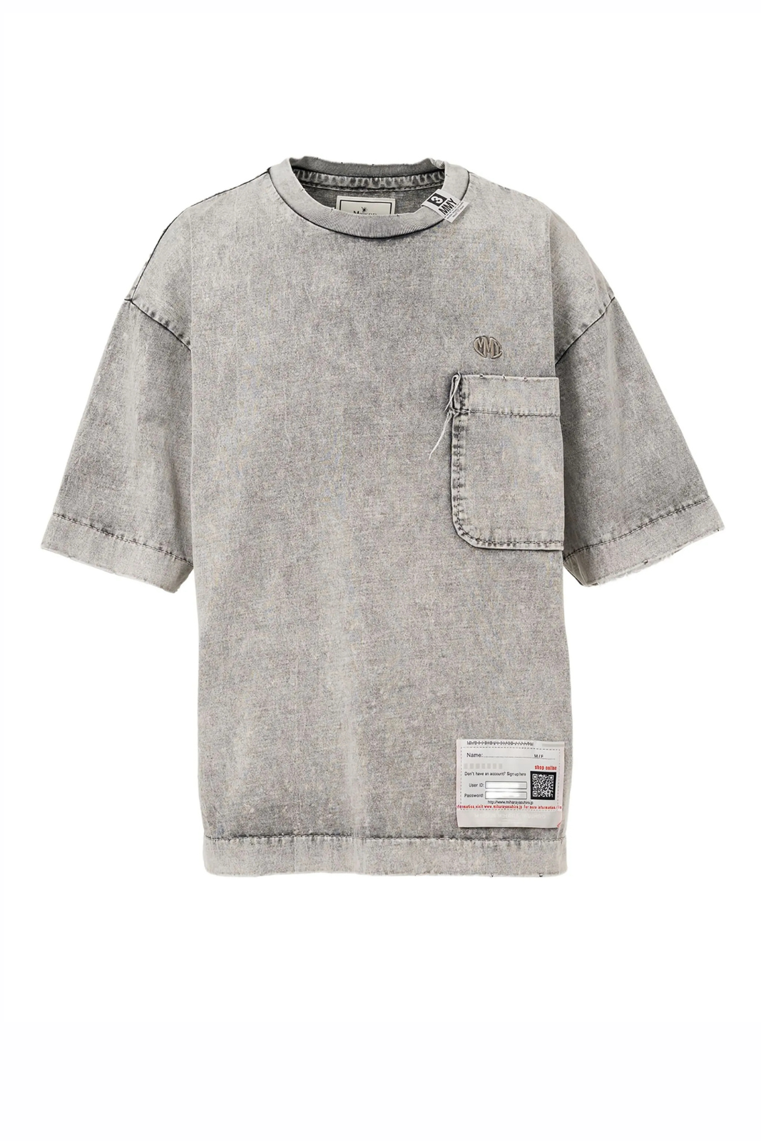 Maison Mihara Yasuhiro Amateur Sewn Like Men Grey T-shirt