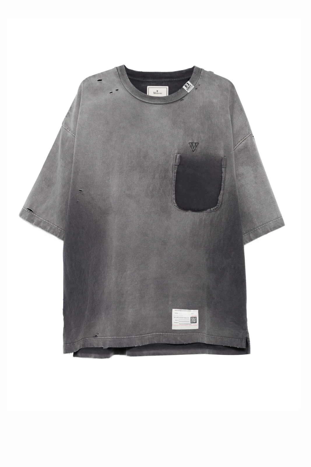 Maison Mihara Yasuhiro faded-effect pocket Grey T-shirt