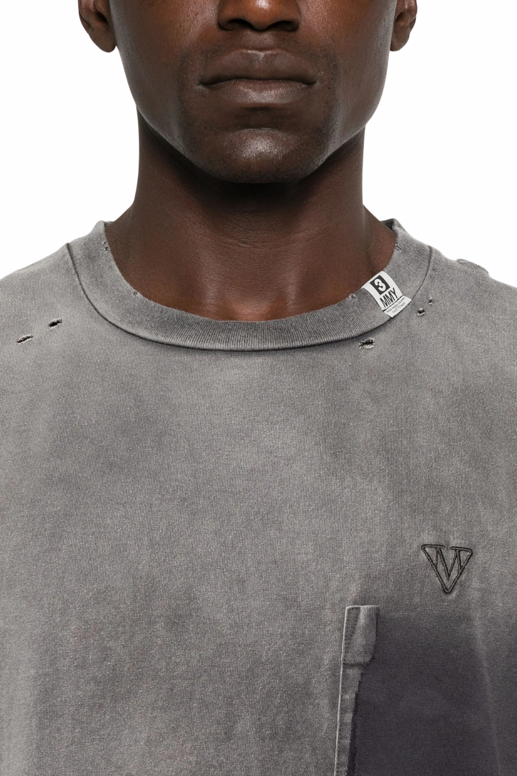 Maison Mihara Yasuhiro faded-effect pocket Grey T-shirt