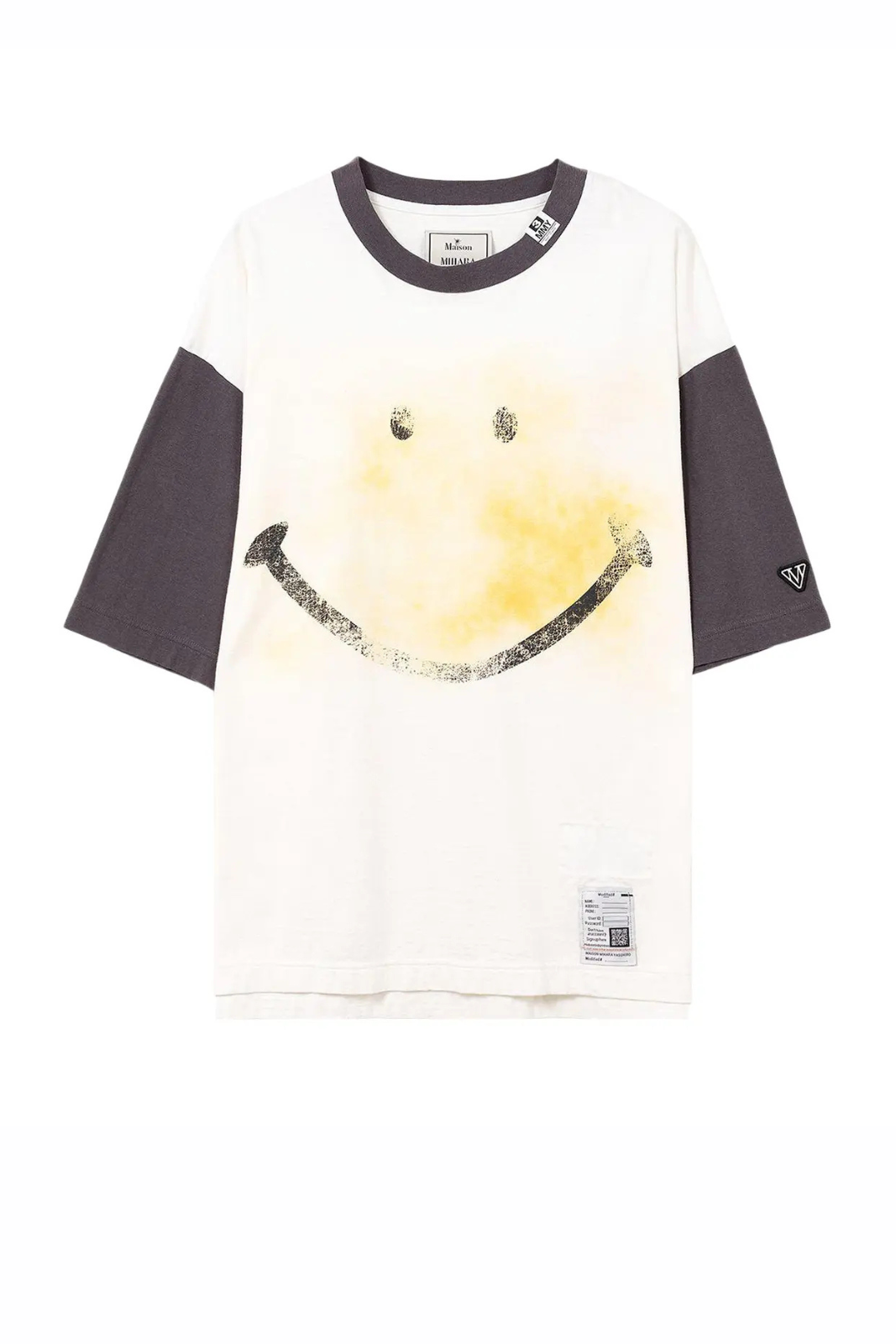 Maison Mihara Yasuhiro Smily Face Printed Ringer Tee White T-Shirt