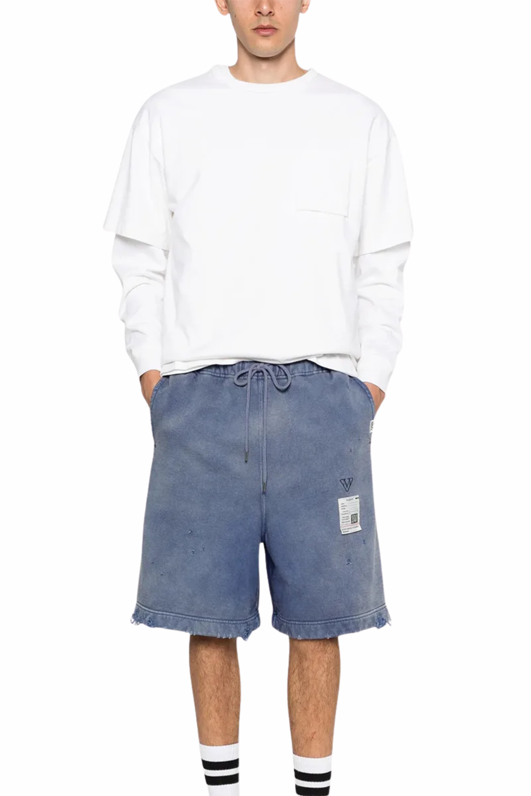Maison Mihara Yasuhiro sun faded shorts Navy
