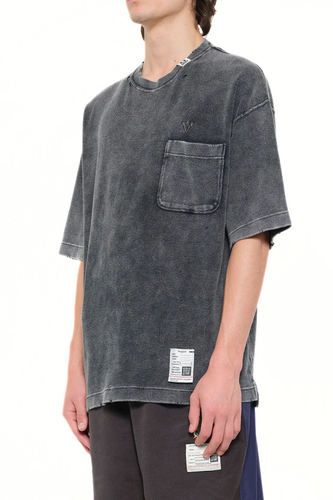 Maison Mihara Yasuhiro bleached thermal t-shirt Grey