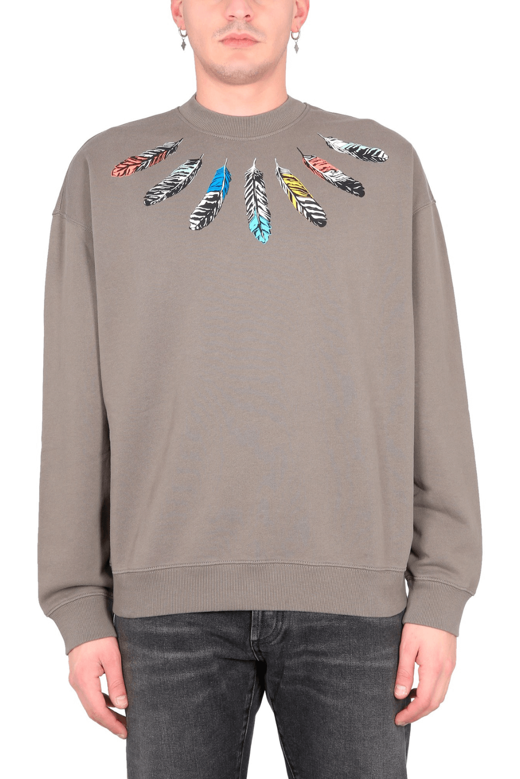 Marcelo Burlon County of Milan Cotton Collar Feather Sweatshirt