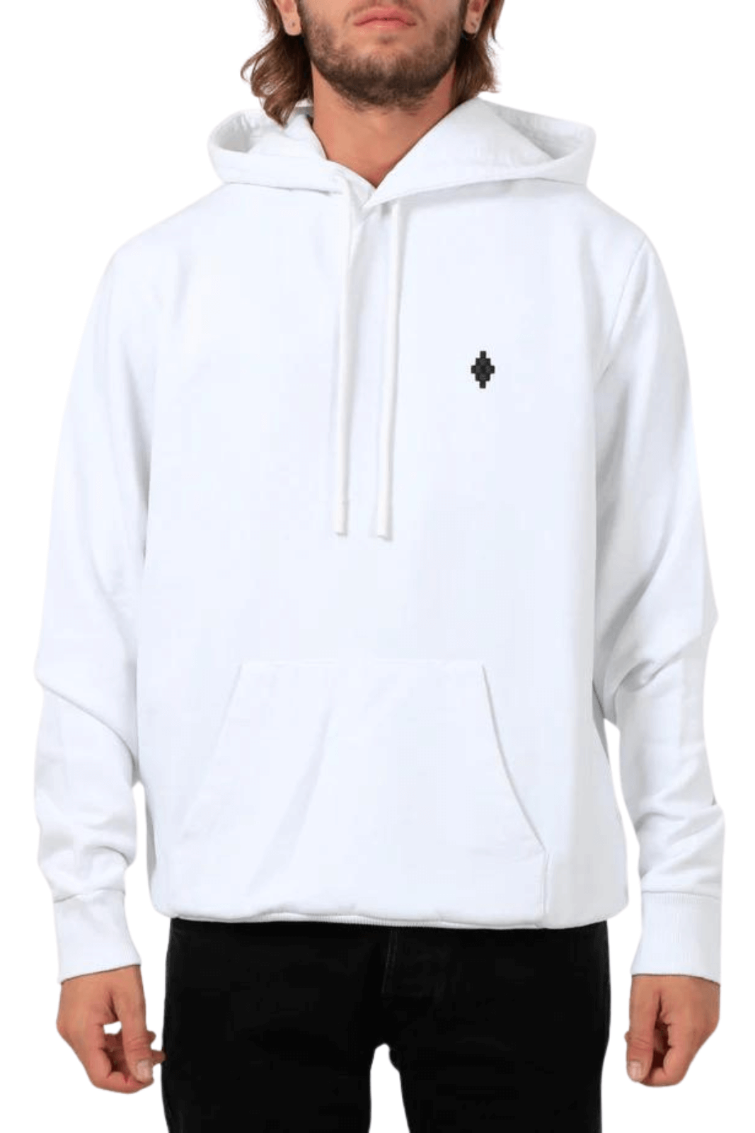 Marcelo Burlon Embroidered Cross Logo White Hoodie for men