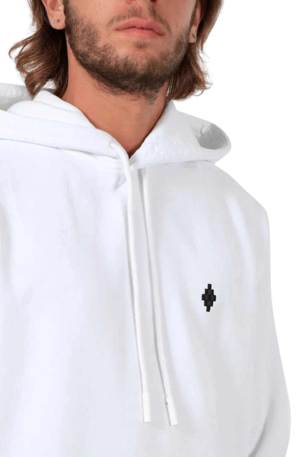 Marcelo Burlon Embroidered Cross Logo White Hoodie for men