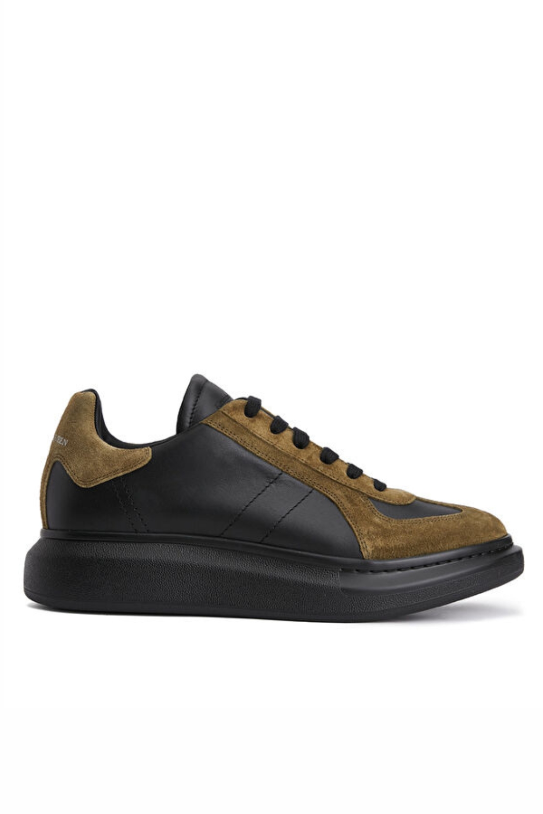 Alexander McQueen Oversize Black Brown Mens Leather Sneakers