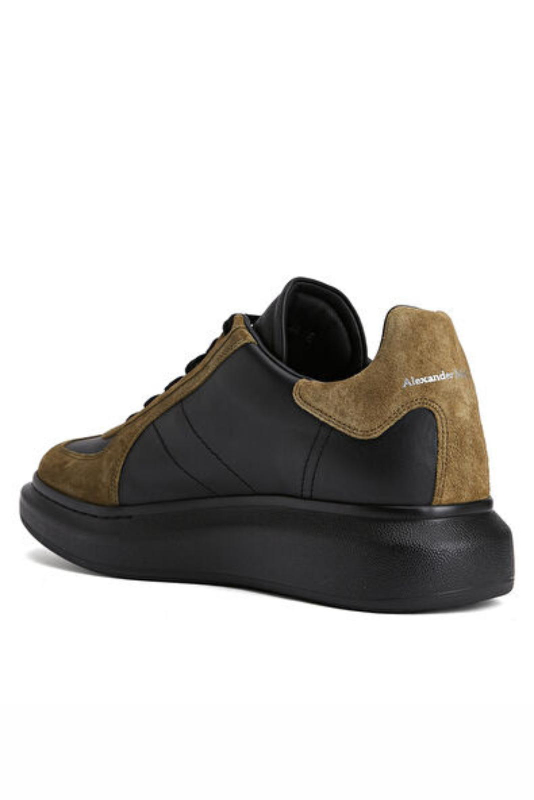 Alexander McQueen Oversize Black Brown Mens Leather Sneakers