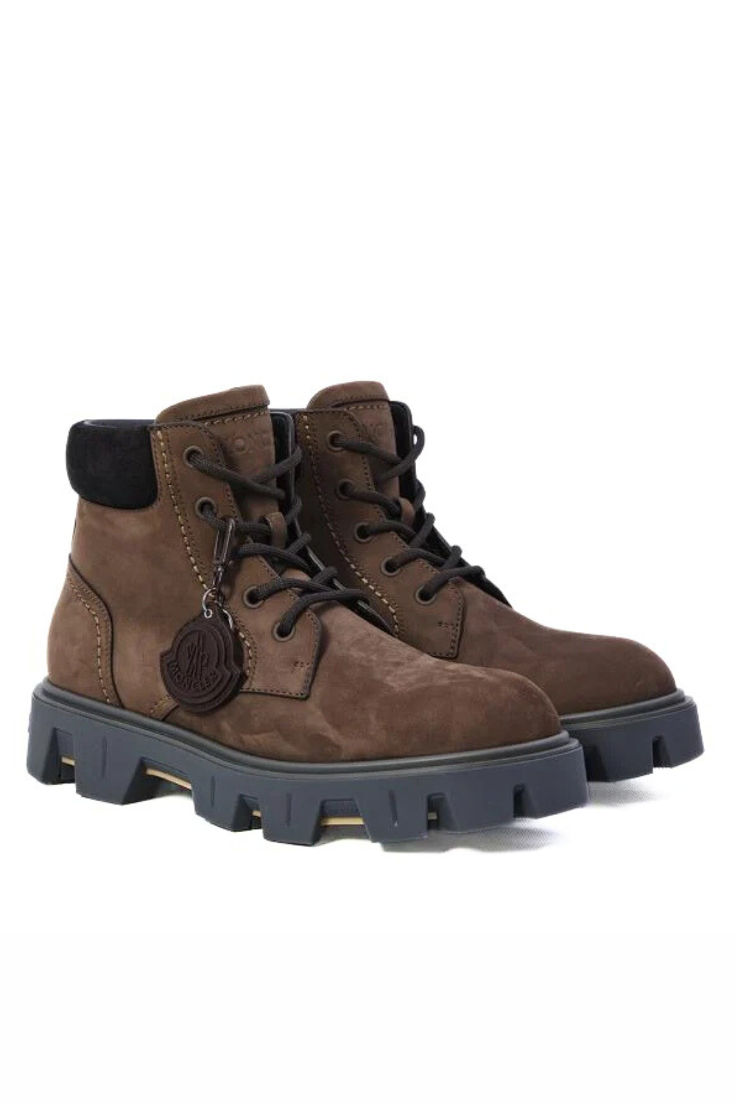 Moncler Peak City ankle boots dark brown and black
