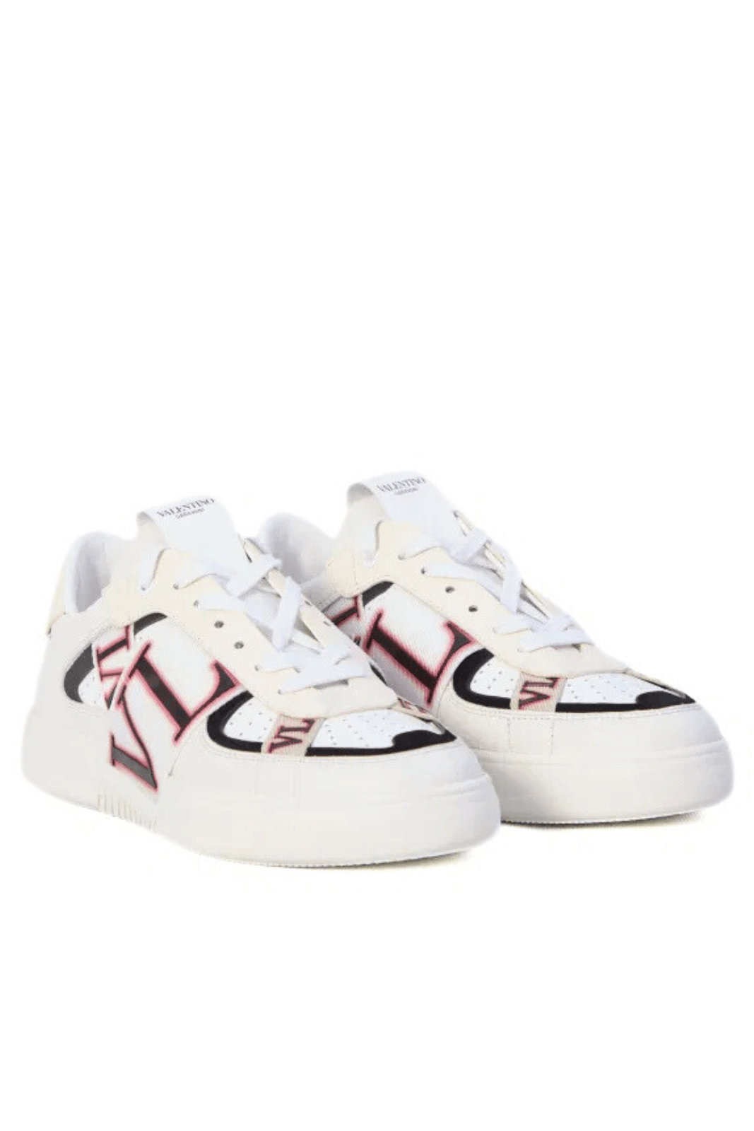 Valentino Garavani VLTN low-top sneakers in white calfskin with rubberized effect