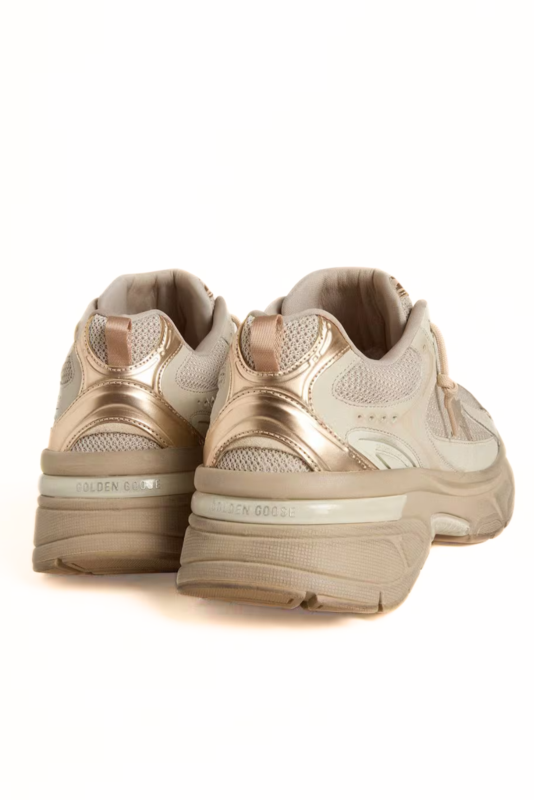 Golden Goose Men’s Lightstar in dove-gray leather and mesh with beige star