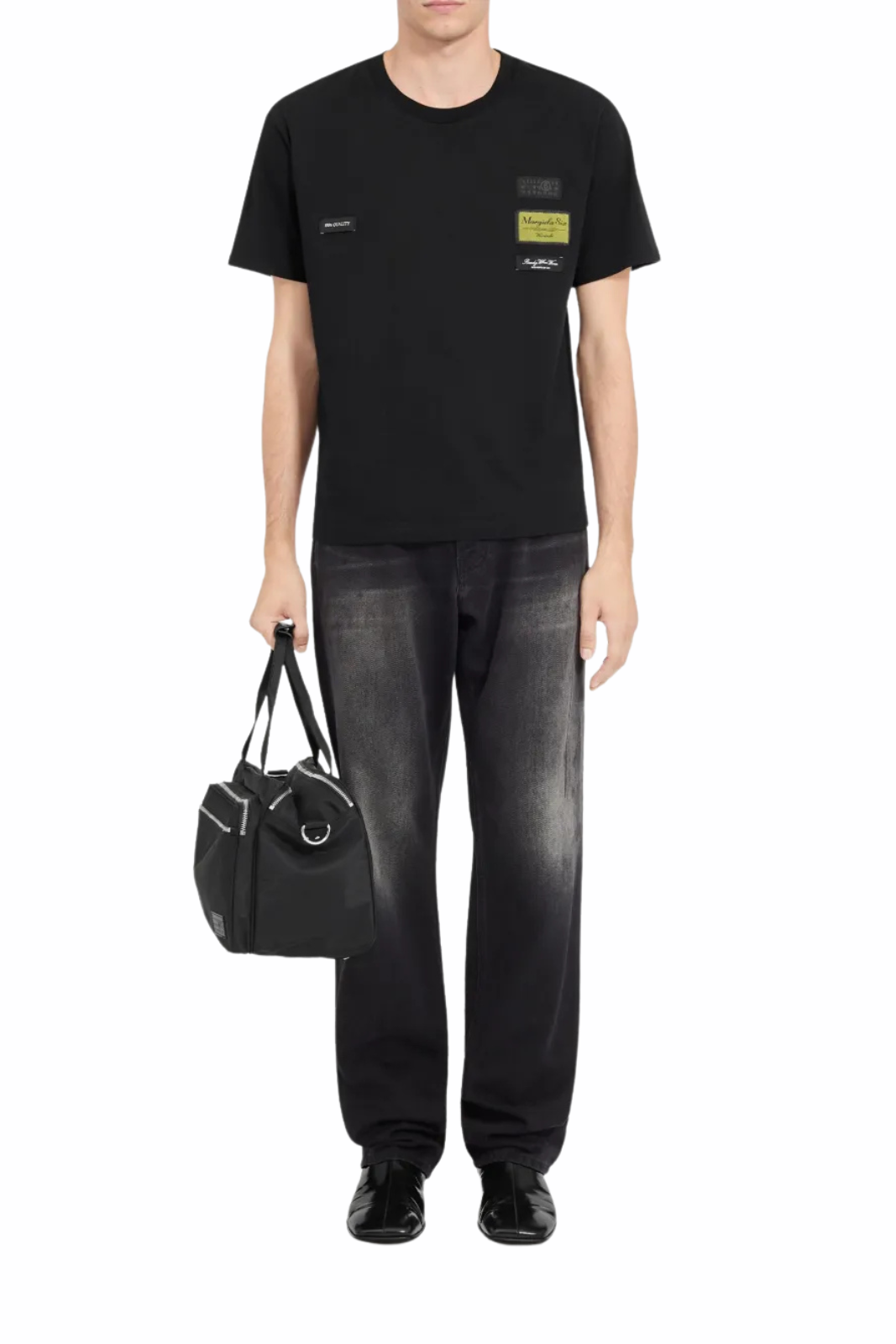 Maison Margiela MM6 round-neck patch-detail T-shirt Black