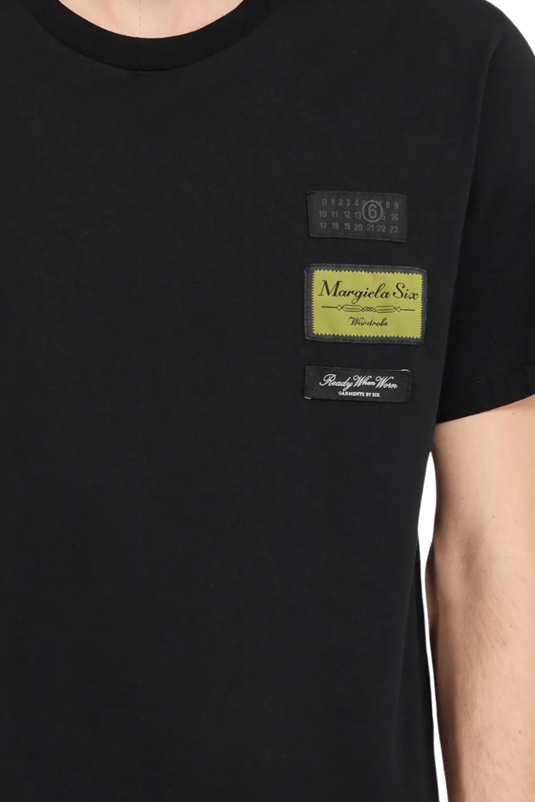 Maison Margiela MM6 round-neck patch-detail T-shirt Black